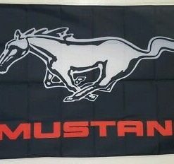 Ford Mustang Black Flag 3X5 Ft Polyester Banner USA 90x150cm