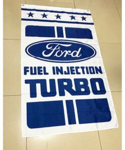 Ford Turbo White Flag 3X5 Ft Polyester Banner USA 90x150cm