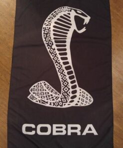 Ford Mustang Black Vertical Flag 3X5 Ft Polyester Banner USA 90x150cm