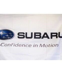 White Subaru Confidence in Motion Flag 3X5 Ft Polyester Banner USA 90x150cm