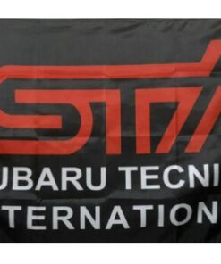 Subaru STI Logo Black Flag 3X5 Ft Polyester Banner USA 90x150cm