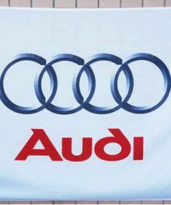 Audi White Flag 3X5 Ft Polyester Banner USA 90x150cm