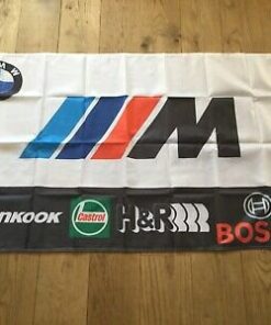 BMW Motorsport Black White Flag 3X5 Ft Polyester Banner USA 90x150cm
