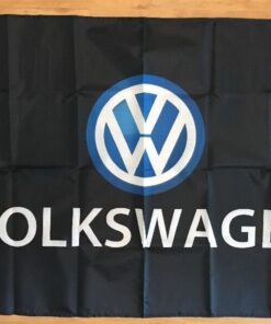 Volkswagen Vw Logo Car Flag Black 3X5 Ft Polyester Banner USA 90x150cm