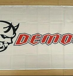 Dodge Demon SRT White Flag 3X5 Ft Polyester Banner USA 90x150cm