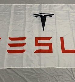 Tesla Flag White 3X5 Ft Polyester Banner USA 90x150cm