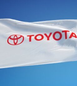 Toyota White Flag 3X5 Ft Polyester Banner USA 90x150cm