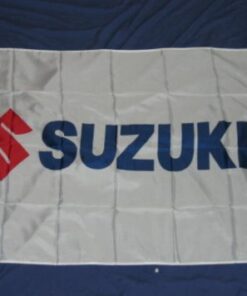Suzuki Racing Flag White Red 3X5 Ft Polyester Banner USA 90x150cm