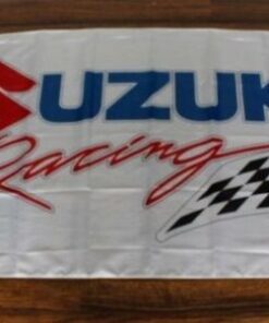Suzuki Racing Team Flag White Red 3X5 Ft Polyester Banner USA 90x150cm