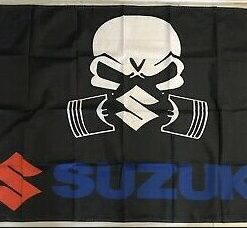 Suzuki Racing Team Flag Black 3X5 Ft Polyester Banner USA 90x150cm