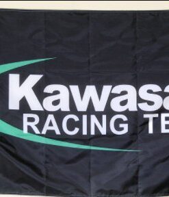 Kawasaki Racing Team Flag Black 3X5 Ft Polyester Banner USA 90x150cm
