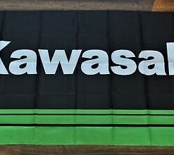 Kawasaki Racing Team Flag Black Green 3X5 Ft Polyester Banner USA 90x150cm