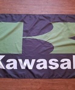 Kawasaki Team Flag Black 3X5 Ft Polyester Banner USA 90x150cm