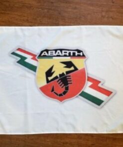 Abarth Racing White Flag 3X5 Ft Polyester Banner USA 90x150cm
