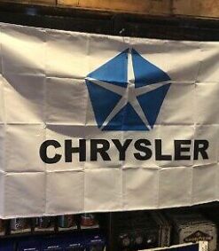 Chrysler White Flag 3X5 Ft Polyester Banner USA 90x150cm