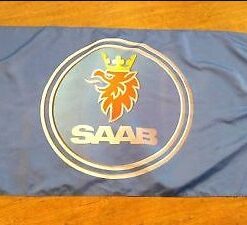 Saab Car Racing Sport Green Flag 3X5 Ft Polyester Banner USA 90x150cm