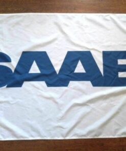 Saab Car Racing Sport White Flag 3X5 Ft Polyester Banner USA 90x150cm