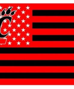 Cincinnati Bearcats Black Red Flag 3X5ft Banner USA Polyester with 2 Brass Grommets