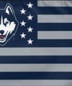 Connecticut Huskies Star and Stripes US Flag 3X5ft Banner Polyester with 2 Brass Grommets