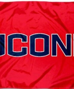 Connecticut Huskies Red Flag 3X5ft Banner Polyester with 2 Brass Grommets