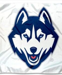 Connecticut Huskies White College Flag 3X5ft Banner Polyester with 2 Brass Grommets