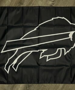 Buffalo Bills Logo Flag 3x5 ft Sports Black Banner Man-Cave Garage