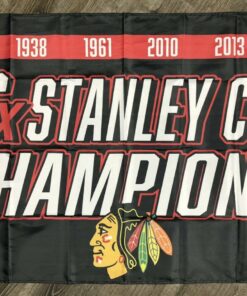 Chicago Blackhawks Stanley Cup Championship Hockey Flag 3x5 ft Black Banner