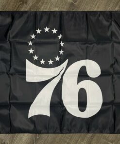 Philadelphia 76ers Logo Flag 3x5 ft Sports Black Banner Man-Cave Garage