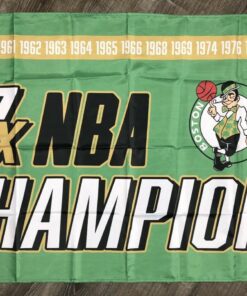 Boston Celtics Championship Flag 3x5 ft Green Sports Banner Man-Cave Garage