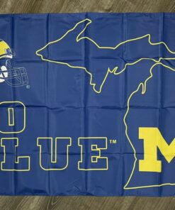 Michigan Wolverines Flag 3x5 ft Sports State Blue Banner Man-Cave Garage