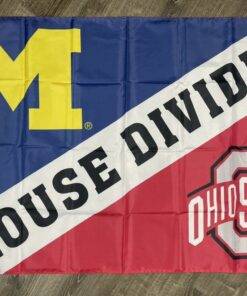 Michigan Wolverines Ohio State Buckeyes House Divided Flag 3x5 ft Banner