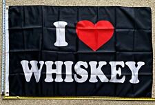 Beer Flag I Love Whiskey Black Busch Bud Twisted Claw Sign Poster 3x5