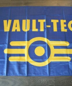 Fallout Vault Tech Banner Flag 3x5ft Blue Yellow Logo 76 New