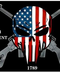 2nd Amendment Liberty or Death Punisher Skull Flag Gun Rights Patriots America 3x5ft