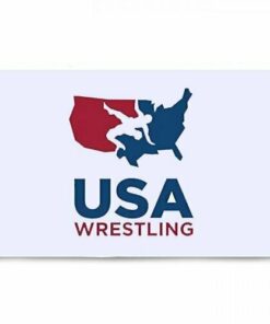 White USA Wrestling Logo Flag For Wrestling Season 3x5 Foot Man Cave Garage Dorm
