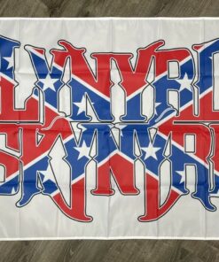 Lynyrd Skynyrd Flag 3x5 ft White Banner Rock and Roll Van Zant Man-Cave Pub Bar