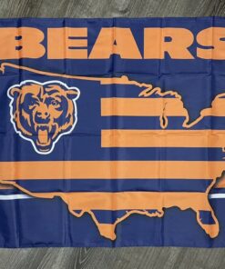 Chicago Bears Man-Cave Flag 3x5 ft Blue Sports State Banner Garage Bar Pub