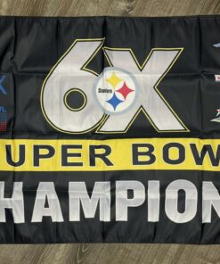 Pittsburgh Steelers 6x Super Bowl Championship Flag 3x5 ft Sports Banner New