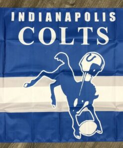 Indianapolis Colts Retro Style Logo Flag 3x5 ft Blue Banner Man-Cave Garage