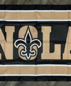New Orleans Saints Nola Flag 3x5 ft Black Football Banner Man-Cave Garage