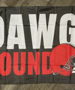 Cleveland Browns Dawg Pound Flag 3x5 ft Sports Brown Banner Man-Cave Garage Bar
