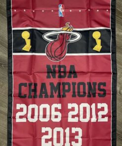 Miami Heat Championship Flag  Vertical 3x5 ft Sports Banner Man-Cave Basketball Garage