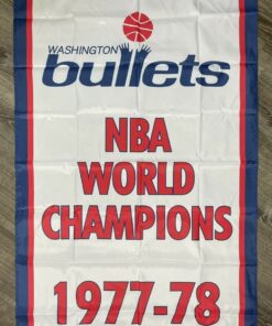 Washington Bullets Championship Flag Vertical 3x5 ft Classic Sports Banner Man-Cave