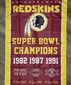 Washington Redskins Super Bowl Championship Flag Vertical 3x5 ft Sports Banner New