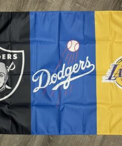 Los Angeles Dodgers Lakers Oakland Raiders Flag 3x5 ft Banner Man-Cave