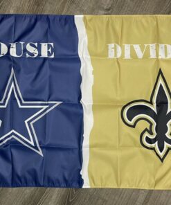 Dallas Cowboys vs New Orleans Saints House Divided Flag 3x5 ft Banner Man-Cave