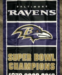 Baltimore Ravens Vertical Super Bowl Championship Flag 3x5 ft Sports Banner Man-Cave