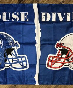 Seattle Seahawks vs New England Patriots House Divided Flag 3x5 ft Banner