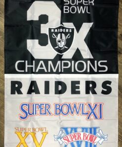 Oakland Raiders Vertical 3x Super Bowl Championship Flag 3x5 ft Sports Banner Garage