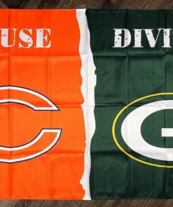 Chicago Bears vs Green Bay Packers House Divided Flag 3x5 ft Sports Banner